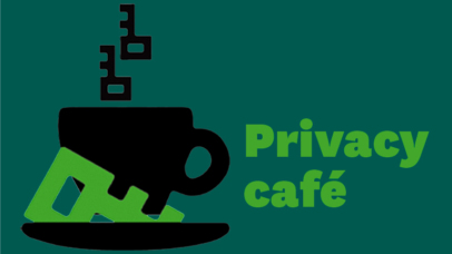 Desenho de um café com Privacy café escrito