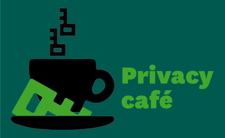 Desenho de um café com Privacy café escrito