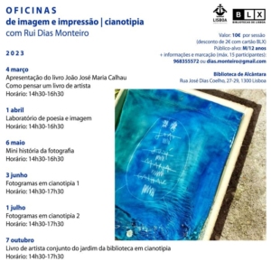 Programa das Oficinas de cianotipia e fotografia do método.