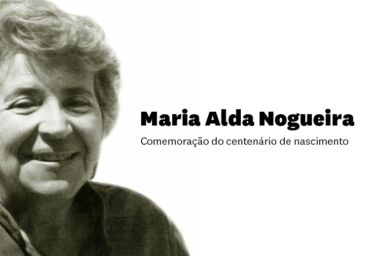 Retrato a preto e branco de Maria Alda Nogueira.
