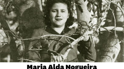 Retrato a preto e branco de Maria Alda Nogueira.