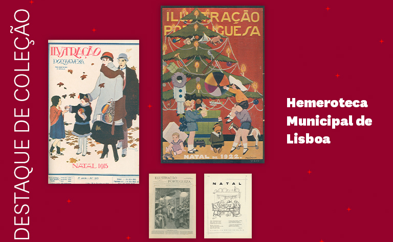 Imagem com capas da revista 'Ilustração Portuguesa'.