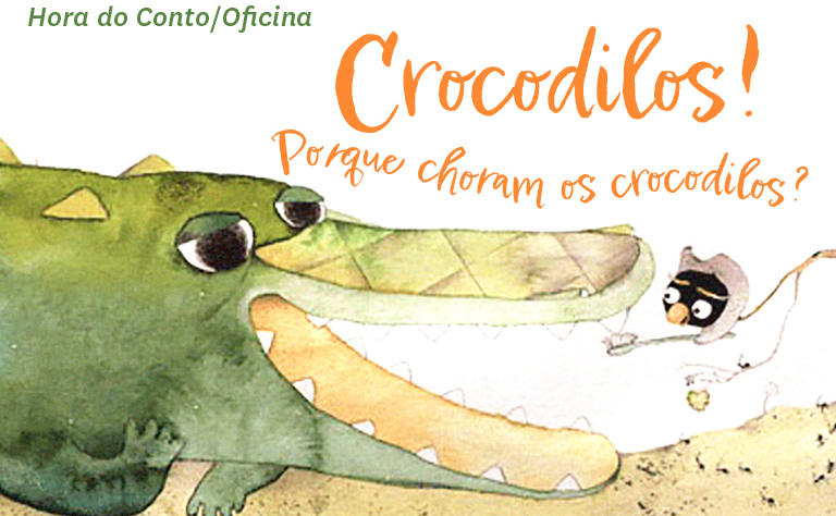 Imagem com ilustração de um crocodilo.