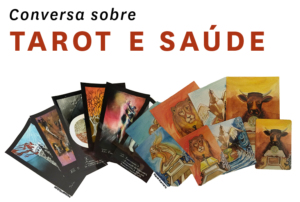 Imagem com várias cartas do tarot presentes na exposição.