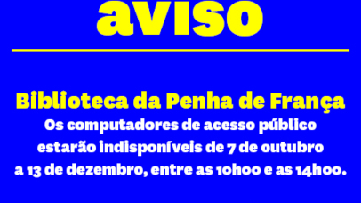 Imagem com texto de aviso