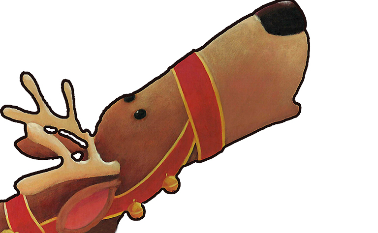 Imagem com um desenho de uma rena.