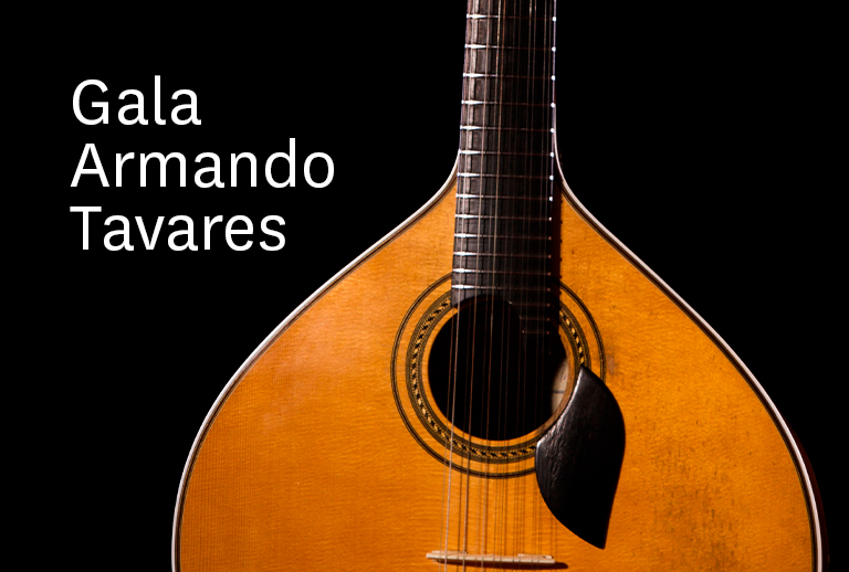 Imagem de uma guitarra portuguesa.