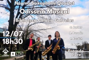 Imagem com a fotografia do quarteto musical.