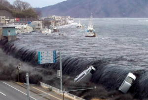 Imagem de um tsunami.