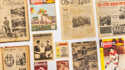 Imagem com capas de vários periódicos desportivos.