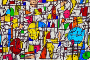 Imagem com uma das ilustrações do artista.