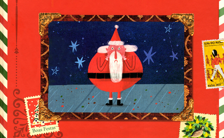 Imagem com a ilustração de um Pai Natal.