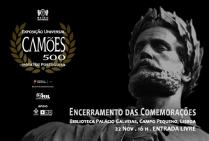 Imagem com o busto de Camões.