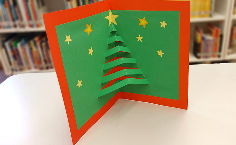 Imagem com um dos postais pop-up.