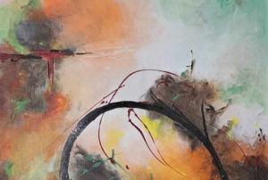 Imagem com um pormenor de uma das obras da artista.