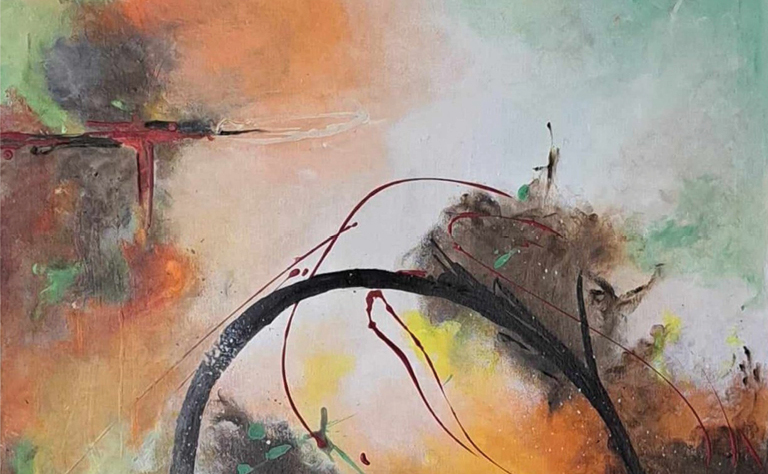 Imagem com um pormenor de uma das obras da artista.