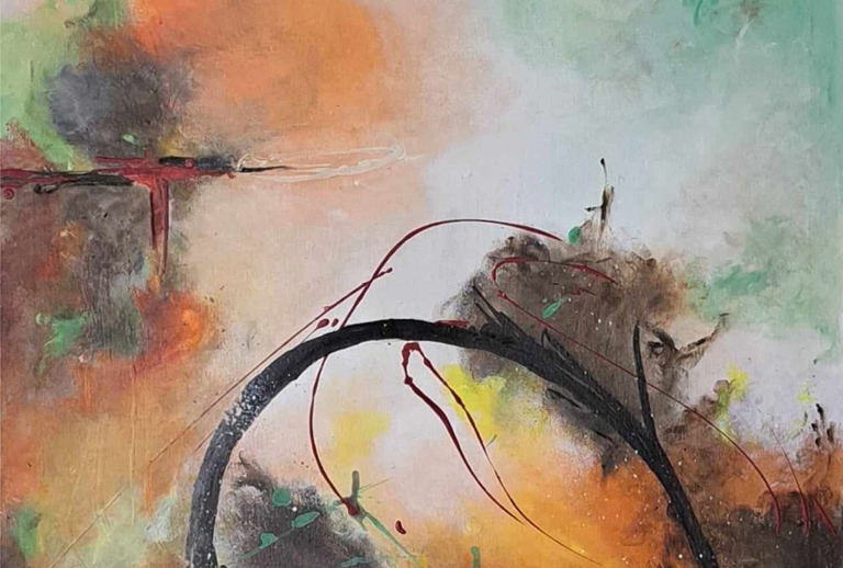 Imagem com um pormenor de uma das obras da artista.