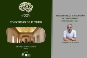 Imagem com o retrato do escritor.