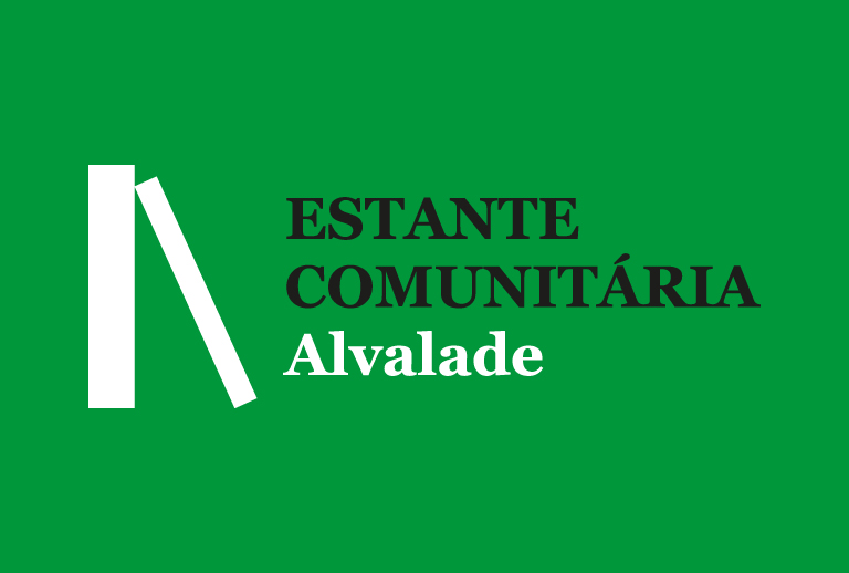 Imagem com texto: Estante Comunitária de Alvalade