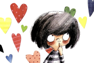 Imagem com pormenor da ilustração do livro De que cor é um beijinho