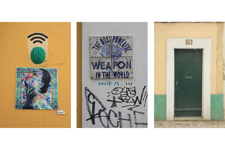 Imagem com obras da exposição.