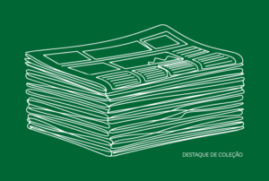 Imagem com o desenho de uma pilha de jornais.