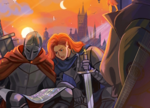 Imagem com uma ilustração de guerreiros medievais.