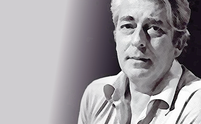 Imagem com o retrato do autor.