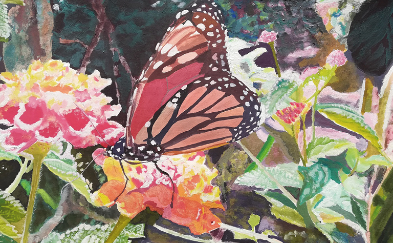 Imagem com um pormenor de pintura.