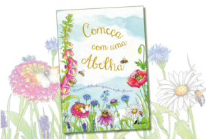 Imagem com capa do livro Começa com uma abelha