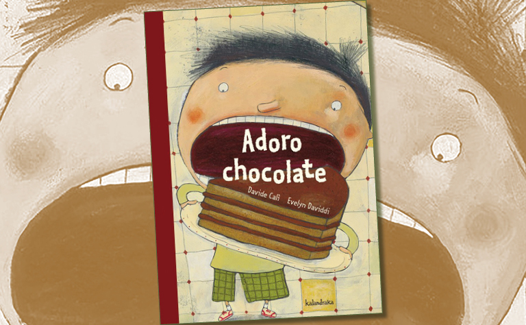 Imagem com uma capa de livro infantil sobre chocolate.