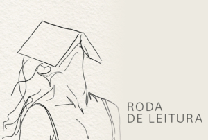 Imagem com um desenho de uma pessoa com um livro aberto em cima do rosto.